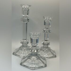 Oslo by Tuscany Crystal Candle Holders - Set of 3